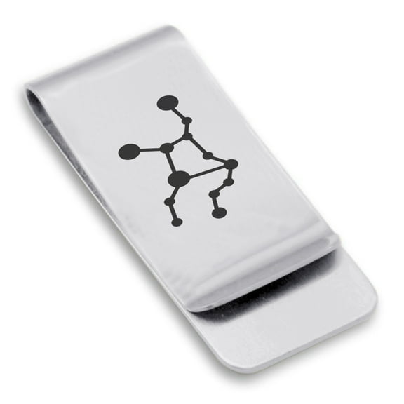 Stainless Steel Virgo (Maiden) Astrology Constellation Classic Slim Money Clip Credit Card Holder