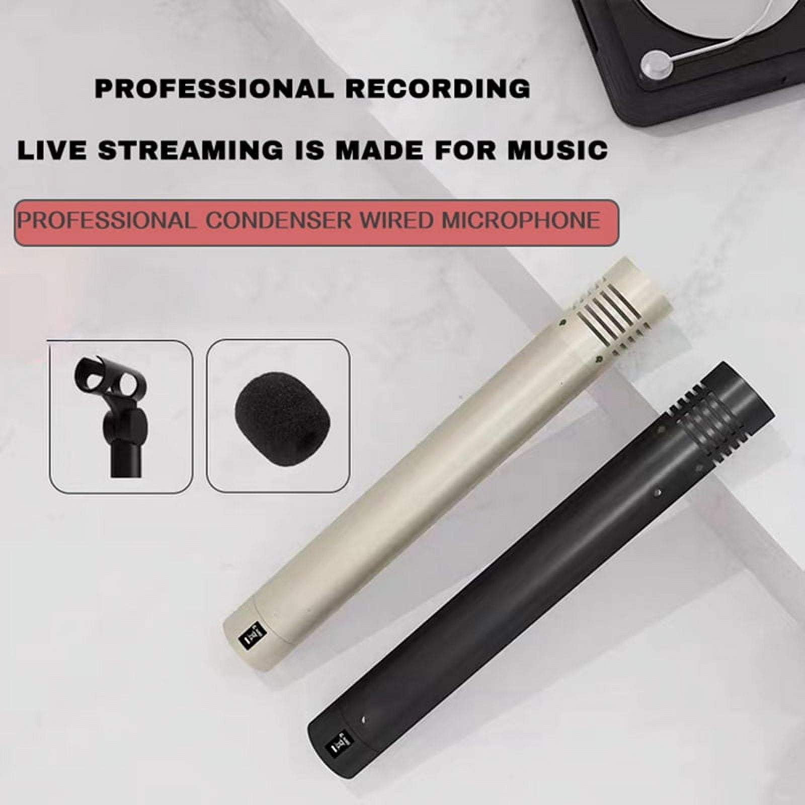 1 Pair C02 Pen-Shaped Condenser Microphone Shockproof Clip Microphone Piano Mic Pen Type Instrument Microphone B