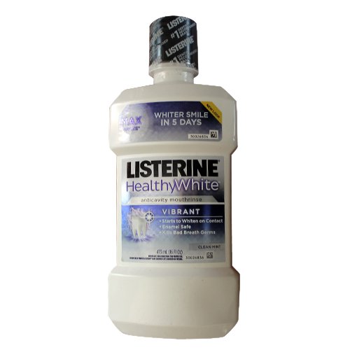 Listerine Healthy White Vibrant Anticavity Mouthwash, Clean Mint, 16 Oz