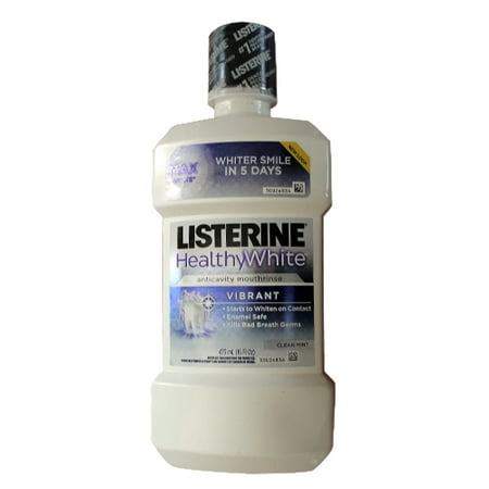 Blanc Listerine sain Vibrant anticavité Mouthwash, Menthe, 16 Oz, Pack 2