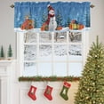 thumbnail image 4 of Blue Snowman Christmas Gift Valances for Windows, 54 x 18in, Xmas Tree Winter Snowflake Elk Rod Pocket Kitchen Valance Curtain Light Filtering Window Treatments for Living Room Bedroom, 1 Panel, 4 of 7