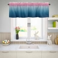 thumbnail image 5 of Valances for Windows Abstract Blue and Pink Ombre Rod Pocket Short Curtain for Bathroom Living Room Bedroom Geometric Stripe Modern Art 1 Panel 54x18in, 5 of 9