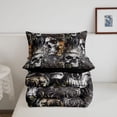 thumbnail image 5 of Homewish Hipple Halloween Skull Twin Comforter Sets,Vintage Rose Floral Bedding Set,Gray Orange,Black Reversible,2 Pieces,1 Comforter and 1 Pillowcase, 5 of 7