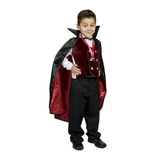 Vampire Halloween Costume, Dracula Boys/Girls Size S 4 5 6 S (4-6)