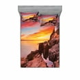 thumbnail image 2 of National Parks Bedding Set with Sheet & Covers, Lighthouse on the Harbor Sea Shoreline with Horizon Sky New England Design, Printed Bedroom Decor 2 Shams, 4 Sizes, Multicolor, by Ambesonne, 2 of 3
