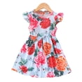 thumbnail image 2 of YTDSCS Girls Flower Dress for Kids Baby,Toddler Princess Dress Summer Short Sleeve Party Dress Ruffle Sleeve Dresses Sundress Tutu Dresses,Size 18M-6Years, 2 of 9