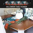 thumbnail image 2 of mantel de halloween, camino de mesa de decoración de halloween camino de mesa para el hogar decoración de fiesta de halloween, calabaza, fantasma, gato negro, algodón poliéster, mantel tejido JAMW Sencillez, 2 of 5