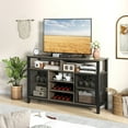 thumbnail image 2 of Gymax Wine Bar Cabinet 55-Inch Buffet Sideboard with 8-Bottle Wine Racks Gray, 2 of 10
