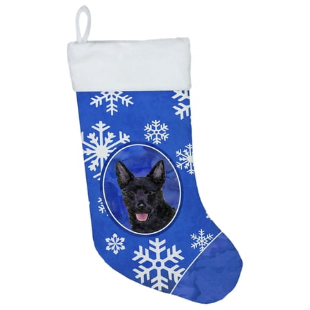 Carolines Treasures SS4636-CS Australian Kelpie Winter Snowflakes Christmas Stocking SS4636 Large multicolor