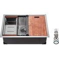 thumbnail image 1 of Kitchen Sink Workstation  Stainless Steel Undermount Sink  Drop-In Single Bowl Farmhouse Basin with Ledge &amp; Multiple Accessories  Household Dishwasher Sinks for RV  Prep Kitchen  Bar, 1 of 3