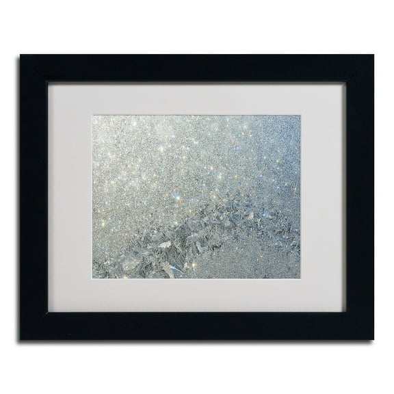 Trademark Fine Art "Frost Pattern Sun Stars" by Kurt Shaffer, Black Frame