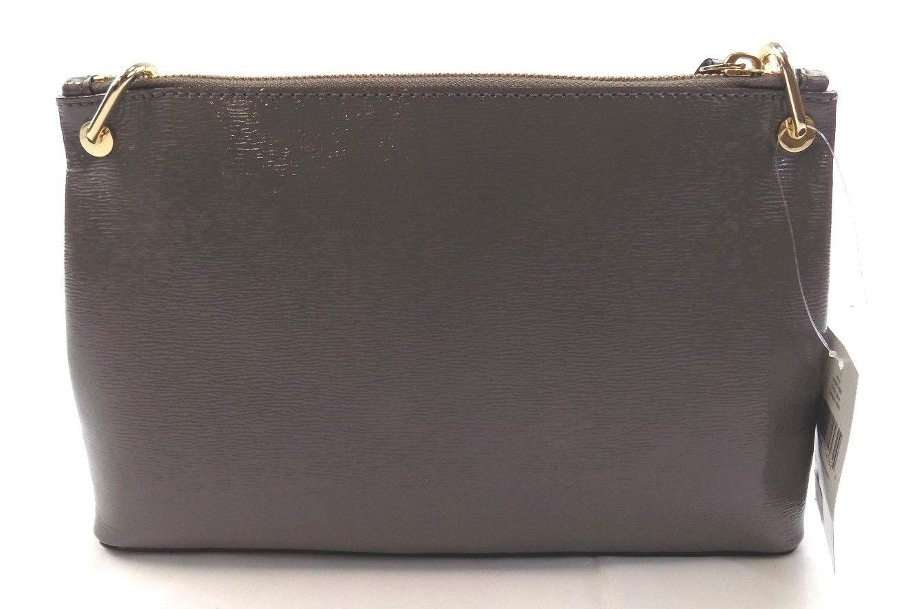 NEW KATE SPADE RIVER BIXBY PLACE GRAY CHAIN LEATHER CROSSBODY BAG HANDBAG PURSE