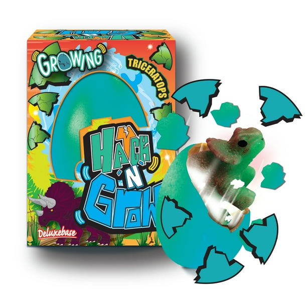 Mini Hatch 'N' Grow Triceratops from Deluxebase. Small 6.5cm Hatching