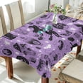 thumbnail image 3 of Coolnut Spooky Halloween Pattern Purple Rectangle Tablecloth 54x54In,Dinner Table Cover for Outdoor & Indoor Patio, Picnic, BBQ, Holiday Party Halloween Decoration, 3 of 7