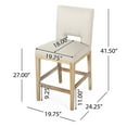thumbnail image 3 of 27 Inch Counter Stools Of 2, Rubberwood Legs, Soft Breathable Fabric Upholstery, L-shaped For Posture Enhancement, Modern Design Different Counters, Easy To Assemble And Maintain - Strong Base, A, 3 of 7