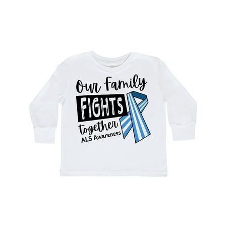 

Inktastic Our Family Fights Together ALS Awareness Gift Toddler Boy or Toddler Girl Long Sleeve T-Shirt