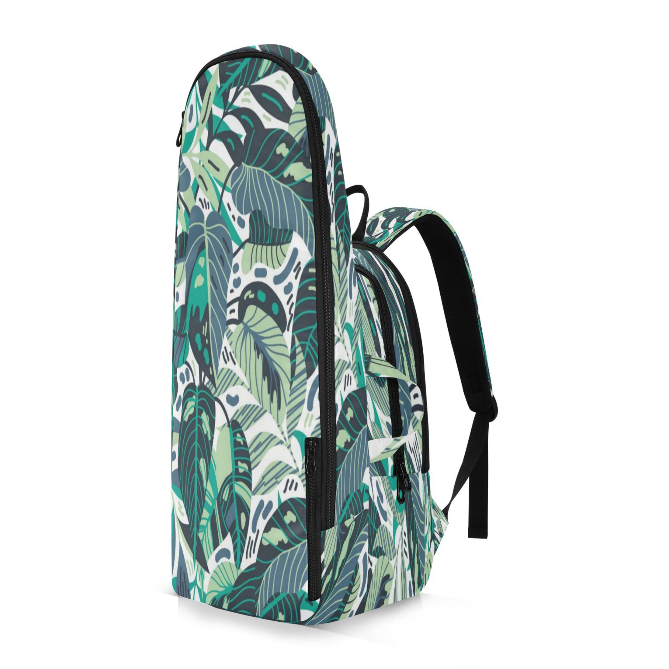 2 Racquet Holder Tennis Backpack Tennis Racket Covers Gym Bags Subdued Tropic - Artistic Tropical Pattern