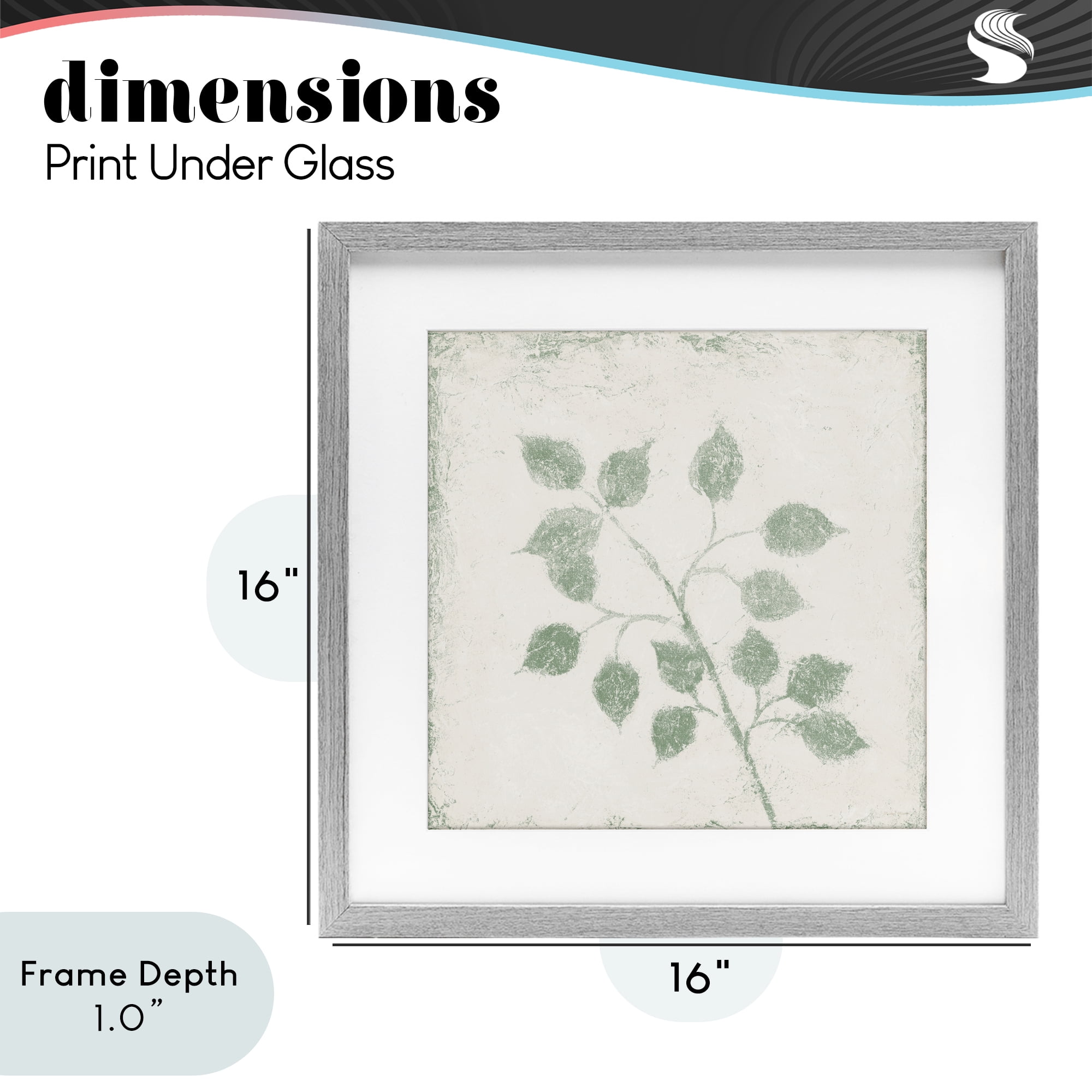 Stupell Industries November Leaves Plant Sprig Gray Framed Print Under Glass, design by Michael Marcon