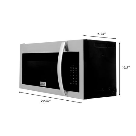 ZLINE Over the Range Convection Microwave Oven in Black Stainless Steel with Modern Handle and Sensor Cooking - Black