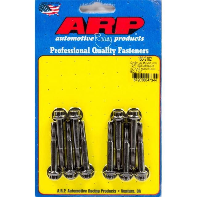 ARP 130-2102 45 mm 12 Point Intake Manifold Bolt Kit for Chevrolet GM LS with Edelbrock Intake