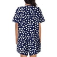 thumbnail image 3 of Naloa Daisies Flowers Women's Short-Sleeved Pajama Set, Loungewear, Summer pajamas, Breathable Cozy - Small, 3 of 9
