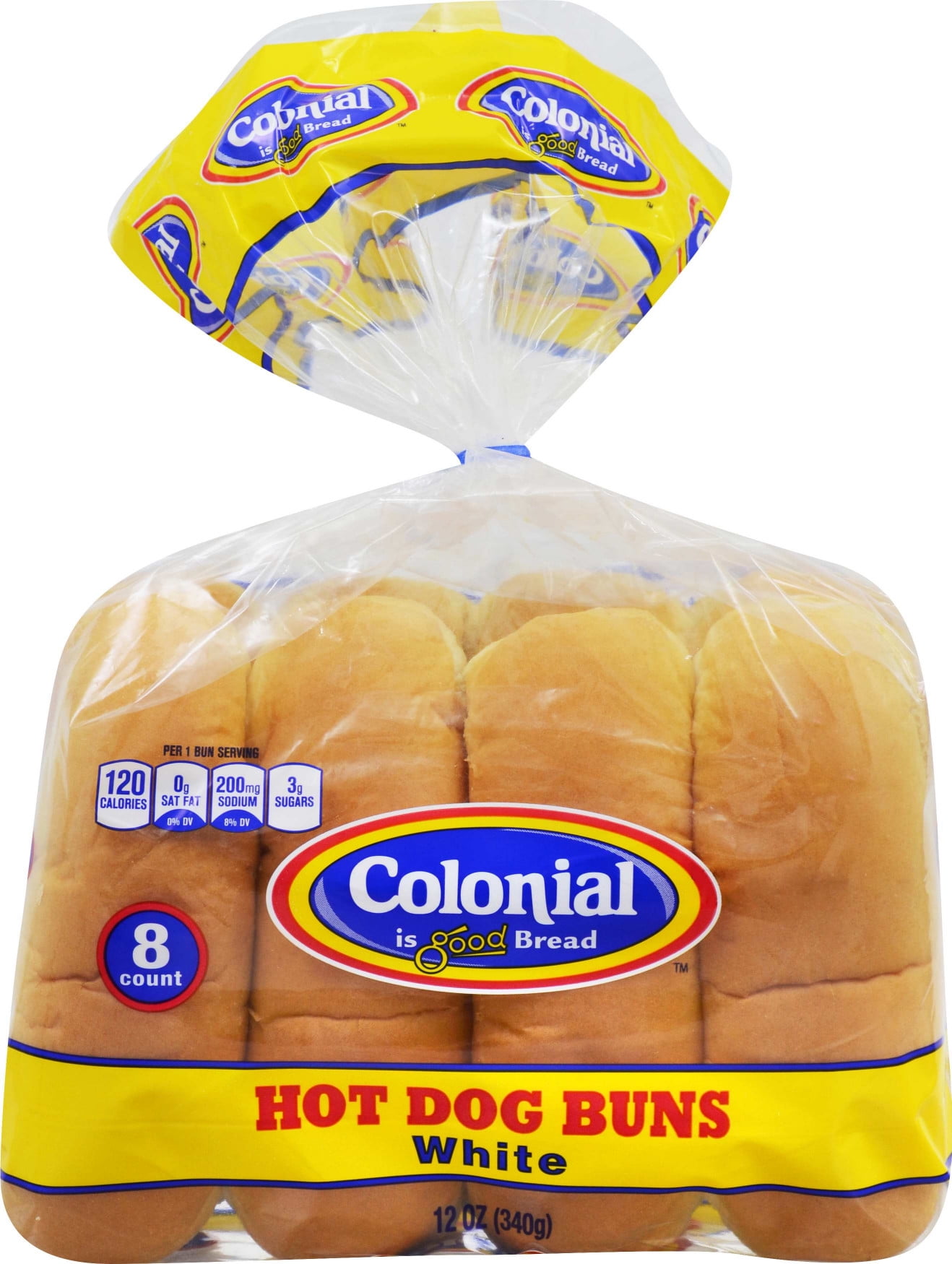 Colonial Hot Dog Buns White 8 count 12 oz