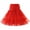 Red, variant on Women 50s Vintage Tulle Petticoat Bright Solid Color Mesh Hoopless Half Slip Underskirt Knee Length Crinoline Tutu Skirt