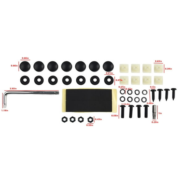 SPRING Screws License Plate Screw Rear Replacement 1 Set Auto Security Accessories Black Easy To Install Plastic Stainless Steel