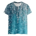 thumbnail image 4 of Womens Floral Printed Shirts Summer Crew Neck Short Sleeve Tops Casual Loose Basic Tee Soft Comfy Clothes (S, Blue), 4 of 5