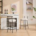 thumbnail image 6 of Huloretions 27" Boucle Counter Stools Set of 2,Upholstered Counter Height Bar Chairs,Bar Stools With Backs,Modern Metal Tall Bar Stools For Kitchen & Kitchen Island,Upholstered Counter Chairs, 6 of 8