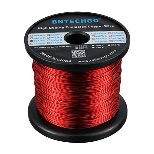 1.0 lb 0.0315 Diameter 1 Spool Coil Red Temperature Rating 155℃ Widely Used for Transformers Inductors Enameled Copper Wire BNTECHGO 20 AWG Magnet Wire Enameled Magnet Winding Wire