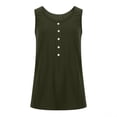 thumbnail image 4 of Timegard Tank Tops for Women Plus Size Scoop Neck Button Sleeveless Tee Solid Color Comfy Casual Loose Tops, 4 of 5