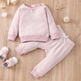 thumbnail image 2 of Gibobby Toddler Boys Pajamas Boy Striped Pajamas Set 2-Piece 1t 2t 3t 4t 5t Long Sleeve Soft Sleepwear Soft Fall Winter Pjs for Boys Toddler Boys Clothes,Pink,Size 12-18 Months, 2 of 4