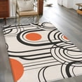 thumbnail image 2 of Black Orange Area Rugs 4x6 ft Abstract Line Boho Minimalist Mid Century Arch Geometric Washable Rug Non Slip Indoor Carpet Absorbent Floor Mat for Living Room Bedroom Dining Room, 2 of 9