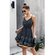 thumbnail image 1 of Mini vestido corto de verano con volantes y cuello en V floral para mujer con tirantes finos y botones Zhivalor WRJM-14-2, 1 of 5