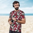 thumbnail image 4 of Wukai Rose Flowers Print Men's Short-Sleeved Mesh T-Shirt,Quick-Dry Short Sleeve Workout T-Shirt-Large, 4 of 8