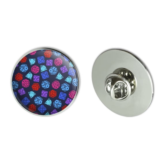 Dungeon Dice Pattern For Fighting Dragons Metal 1.1" Tie Tack Hat Lapel Pin Pinback