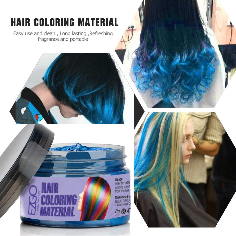 Hair Wax Temporary Hair Coloring Styling Cream Mud Dye Blue