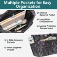 thumbnail image 3 of FORMRS Tote Bag for Women Quilted Large Capacity Travel Work Carry On Shoulder Handbag, Gothic Floral Print, 3 of 7