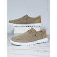 thumbnail image 1 of Men White Lace-up Front Loafers, Round Toe Boat Shoes For Daily, 1 of 4