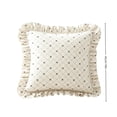 thumbnail image 5 of Leutsin Mini Spider Ruffle Decorative Pillow, 18 x 18 inch Cream Beige Grid Throw Pillow Halloween Indoor Decor, Vintage Farmhouse Accent Cushion, 5 of 5