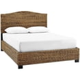 thumbnail image 1 of Pemberly Row Farmhouse Wood Queen Banana Leaf Panel Bed in Natural, 1 of 10