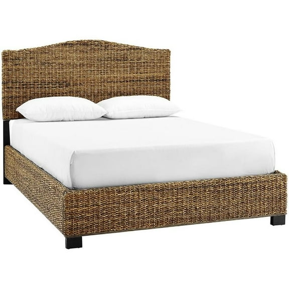 Bowery Hill Wood Natural Panel Bed Rectangular 52.75"H x 66.75"W x 86"D Unassembled