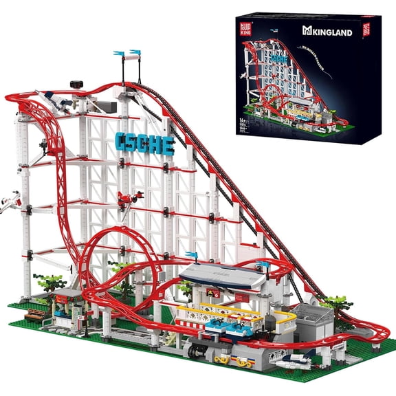 Technic Roller Coaster Building Kit with Lego-technic, Amusement Park Funfair Track Construction Blocks Toys with Motors(3646 Pieces)