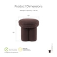 thumbnail image 3 of Furniture of America Thia I Modern 17.5" Upholstered Mushroom-Shape Design Stool, Brown, 3 of 13