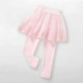 thumbnail image 2 of LIaqionyy Girls Leggings with Tulle Skirt Footless Pants School Uniform Stretchy Cotton Leggings 2-7 Years, 2 of 3