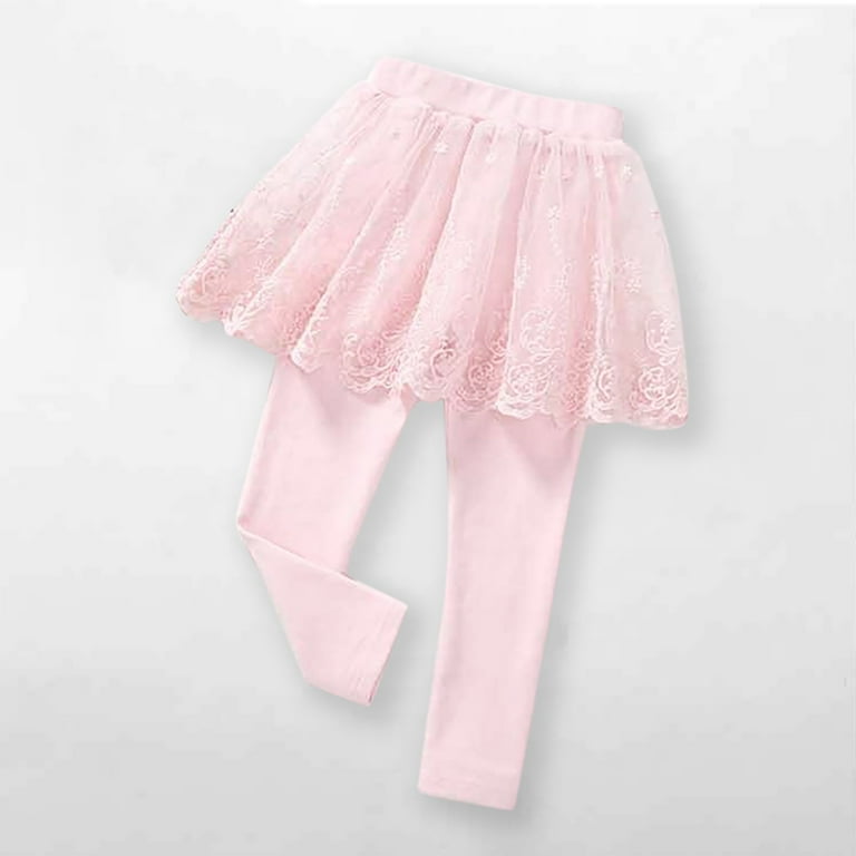 Ltctricy Baby Girls Leggings with Ruffle Lace Skirt Toddler Cute