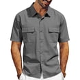 thumbnail image 2 of Vetsdori Pockets Shirts for Men Short Sleeve Summer Button up Outdoor Casual Collar Travel Mens Tops Shirts, 2 of 8