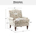 thumbnail image 7 of Upholstered Accent Chair with Wide Back, Lounge Removable Cushion Seating for Home Living Room Spring, 7 of 7