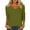 W10-Army Green, variant on Women'S Tops Solid Color Round Neck 3/4 Sleeve T Shirt Women'S Clothing Army Green